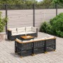 7-teiliges Gartensofa-Set mit schwarzen synthetischen Rattankissen von , Gartensets - Ref: Foro24-3261740, Preis: 578,43 €, R...