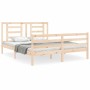 Estructura de cama de matrimonio con cabecero madera maciza de vidaXL, Camas y somieres - Ref: Foro24-3194706, Precio: 143,82...