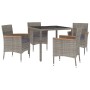 5-piece garden dining set with gray synthetic rattan cushions by , Garden sets - Ref: Foro24-3187381, Price: 321,07 €, Discou...