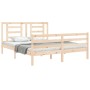 Estructura de cama de matrimonio con cabecero madera maciza de vidaXL, Camas y somieres - Ref: Foro24-3194706, Precio: 143,82...