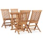 Klappbare Garten-Essgruppe 5-teilig aus massivem Teakholz von , Gartensets - Ref: Foro24-3059979, Preis: 369,13 €, Rabatt: %