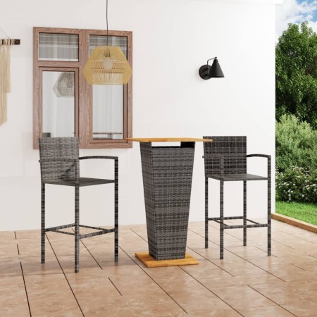 Conjunto de bar para jardín 3 piezas gris de , Conjuntos de jardín - Ref: Foro24-3064865, Precio: 271,92 €, Descuento: %