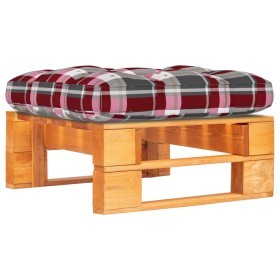 Honey brown impregnated pine wood pallet garden ottoman by , Modular outdoor sofas - Ref: Foro24-3066457, Price: 58,85 €, Dis...