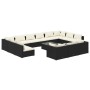 Set de muebles de jardín 14 pzas cojines ratán sintético negro de , Conjuntos de jardín - Ref: Foro24-3102111, Precio: 1,00 €...