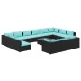 Set de muebles de jardín 14 pzas cojines ratán sintético negro de , Conjuntos de jardín - Ref: Foro24-3102113, Precio: 1,00 €...