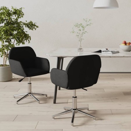 Swivel dining chairs 2 units black fabric by , dining chairs - Ref: Foro24-3103038, Price: 157,95 €, Discount: %