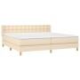 Cama box spring con colchón tela color crema 160x200 cm de , Camas y somieres - Ref: Foro24-3130606, Precio: 531,15 €, Descue...