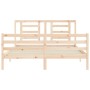 Estructura de cama de matrimonio con cabecero madera maciza de vidaXL, Camas y somieres - Ref: Foro24-3194706, Precio: 143,82...