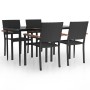 Juego de comedor de jardín 5 piezas ratán sintético negro de , Conjuntos de jardín - Ref: Foro24-3156684, Precio: 346,16 €, D...