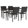 Juego de comedor de jardín 5 piezas ratán sintético negro de , Conjuntos de jardín - Ref: Foro24-3156684, Precio: 346,16 €, D...