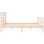 Estructura de cama de matrimonio con cabecero madera maciza de vidaXL, Camas y somieres - Ref: Foro24-3194706, Precio: 143,82...