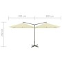 Double parasol with sand-colored steel pole 600x300 cm by , Umbrellas - Ref: Foro24-312555, Price: 152,11 €, Discount: %