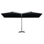 Double umbrella with black steel pole 600x300 cm by , Umbrellas - Ref: Foro24-312560, Price: 152,11 €, Discount: %