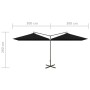 Double umbrella with black steel pole 600x300 cm by , Umbrellas - Ref: Foro24-312560, Price: 152,11 €, Discount: %