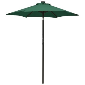 Umbrella with LED lights green aluminum 200x211 cm by , Umbrellas - Ref: Foro24-313558, Price: 69,91 €, Discount: %