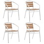 Stackable garden chairs 4 units aluminum and silver WPC by , Garden chairs - Ref: Foro24-48710, Price: 246,99 €, Discount: %