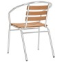 Stackable garden chairs 4 units aluminum and silver WPC by , Garden chairs - Ref: Foro24-48710, Price: 249,09 €, Discount: %