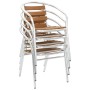 Stackable garden chairs 4 units aluminum and silver WPC by , Garden chairs - Ref: Foro24-48710, Price: 249,09 €, Discount: %