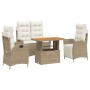 Set de comedor jardín con cojines 4 pzas ratán sintético beige de , Conjuntos de jardín - Ref: Foro24-3277480, Precio: 556,77...