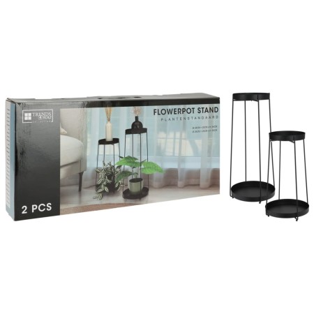 H&S Collection Pot holder 2 pieces black metal by , Pot stands - Ref: Foro24-447563, Price: 31,99 €, Discount: %