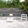 Garden sofa set 7 pieces solid white pine wood by , Garden sets - Ref: Foro24-3250865, Price: 514,19 €, Discount: %