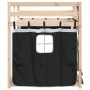 Litera con cortinas madera maciza pino blanco y negro 75x190 cm de , Camas y somieres - Ref: Foro24-3283910, Precio: 164,27 €...