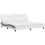 Cama con colchón cuero sintético blanco y negro 200x200 cm de , Camas y somieres - Ref: Foro24-3208751, Precio: 522,09 €, Des...