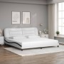 Bed with black and white synthetic leather mattress 200x200 cm by , Beds and slatted bases - Ref: Foro24-3208751, Price: 522,...