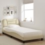 Bed with cream fabric mattress 80x200 cm by , Beds and slatted bases - Ref: Foro24-3208497, Price: 291,90 €, Discount: %