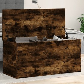 Aufbewahrungsbox aus geräuchertem Eichenholzwerkstoff, 100 x 42 x 46 cm von , Aufbewahrungskisten - Ref: Foro24-840664, Preis...