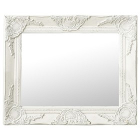 White baroque style wall mirror 50x40 cm by vidaXL, Mirrors - Ref: Foro24-320308, Price: 36,37 €, Discount: %