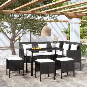 L-shaped sofa set 5 pieces with black synthetic rattan cushions by , Garden sets - Ref: Foro24-318581, Price: 278,47 €, Disco...