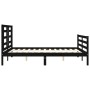 Double bed frame with black solid wood headboard by vidaXL, Beds and slatted bases - Ref: Foro24-3194710, Price: 161,05 €, Di...