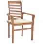 Dining chairs 8 units teak wood with cream cushions by , Garden chairs - Ref: Foro24-3072975, Price: 771,99 €, Discount: %