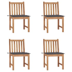 Garden chairs 4 units solid teak wood with cushions by , Garden chairs - Ref: Foro24-3073088, Price: 413,95 €, Discount: %