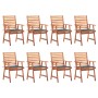 Garden dining chairs and cushions 8 units solid acacia wood by , Garden chairs - Ref: Foro24-3078374, Price: 542,93 €, Discou...