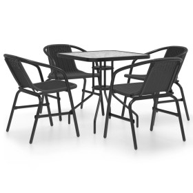 Black 5-Piece Garden Dining Set by , Garden sets - Ref: Foro24-3080090, Price: 251,18 €, Discount: %