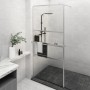 Shower screen with ESG glass and chrome aluminum shelf 90x195 cm by , Shower walls and screens - Ref: Foro24-3185495, Price: ...