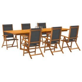 Garden dining set 7 pieces solid acacia wood and textilene by , Garden sets - Ref: Foro24-3279264, Price: 755,06 €, Discount: %