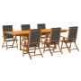 Garden dining set 7 pieces solid acacia wood and textilene by , Garden sets - Ref: Foro24-3279264, Price: 769,85 €, Discount: %