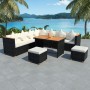 Garden furniture set with 7-piece black synthetic rattan cushions by , Garden sets - Ref: Foro24-43005, Price: 615,21 €, Disc...