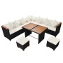 Set de muebles de jardín y cojines 7 pzas ratán sintético negro de , Conjuntos de jardín - Ref: Foro24-43005, Precio: 615,21 ...