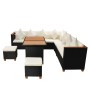 Set de muebles de jardín y cojines 7 pzas ratán sintético negro de , Conjuntos de jardín - Ref: Foro24-43005, Precio: 615,21 ...