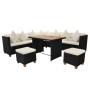 Set de muebles de jardín y cojines 7 pzas ratán sintético negro de , Conjuntos de jardín - Ref: Foro24-43005, Precio: 615,21 ...