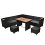 Set de muebles de jardín y cojines 7 pzas ratán sintético negro de , Conjuntos de jardín - Ref: Foro24-43005, Precio: 615,21 ...