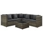 4-piece garden sofa set with gray synthetic rattan cushions by , Garden sets - Ref: Foro24-313138, Price: 458,89 €, Discount: %