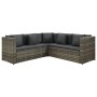 4-piece garden sofa set with gray synthetic rattan cushions by , Garden sets - Ref: Foro24-313138, Price: 459,50 €, Discount: %