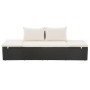 Tumbona de jardín con cojines y almohadas ratán sintético negro de , Tumbonas - Ref: Foro24-317108, Precio: 194,04 €, Descuen...