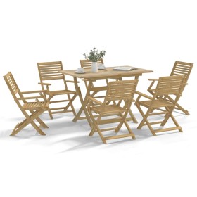 Juego de comedor para jardín 7 piezas madera maciza acacia de , Conjuntos de jardín - Ref: Foro24-3295000, Precio: 393,46 €, ...