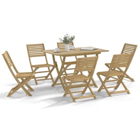 7-piece solid acacia wood garden dining set by , Garden sets - Ref: Foro24-3295002, Price: 425,04 €, Discount: %